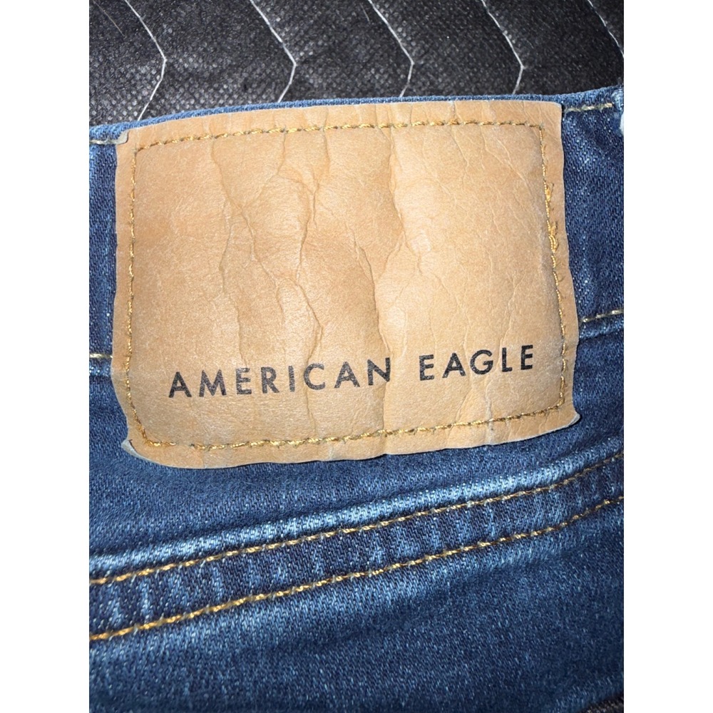 American Eagle Next Level Flex Slim Straight Jeans Mens 36x32 Dark Wash Denim - Picture 4 of 10
